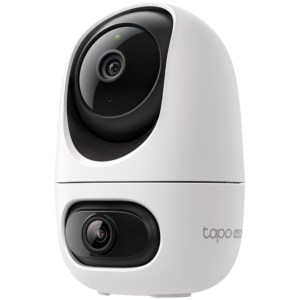 TP-Link Tapo C245D Dual Lens Pan/Tilt Security Camera, 2K (2304x1296) and 2K (2304x1296), 2.4 GHz, Dual Lens, Pan/Tilt, Smart AI Detection and Notifications, AI Smart Tracking, Sound and Light Alarm, Remote Control, Two-Way Audio