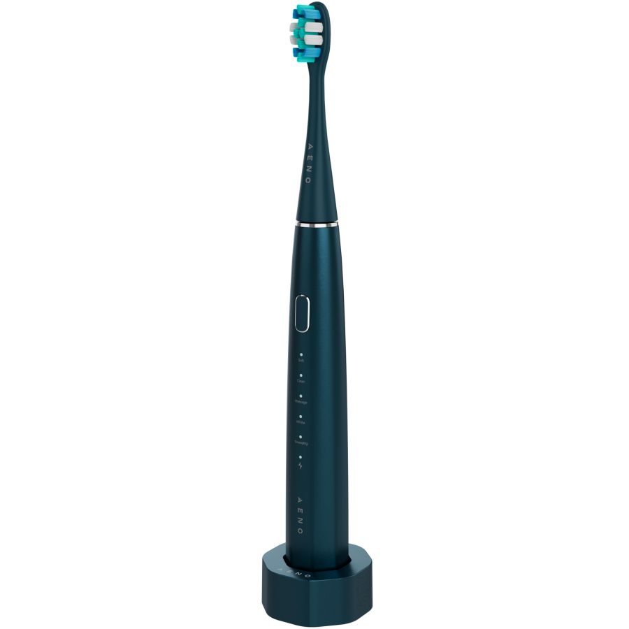 Wireless Tooth Brush, Navy Blue, 3 Brush Heads, 1400mAh, Function: Soft, Clean, Massage, White, Sweep