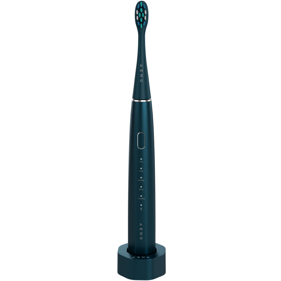 Wireless Tooth Brush, Navy Blue, 3 Brush Heads, 1400mAh, Function: Soft, Clean, Massage, White, Sweep - Image 2