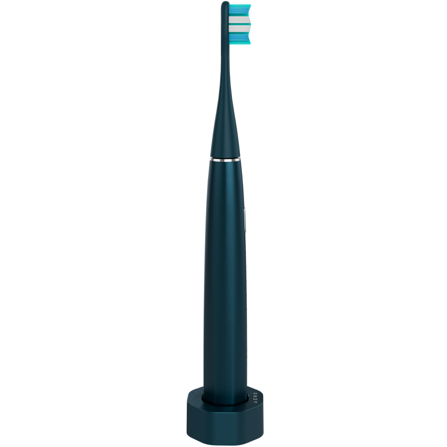 Wireless Tooth Brush, Navy Blue, 3 Brush Heads, 1400mAh, Function: Soft, Clean, Massage, White, Sweep - Image 4