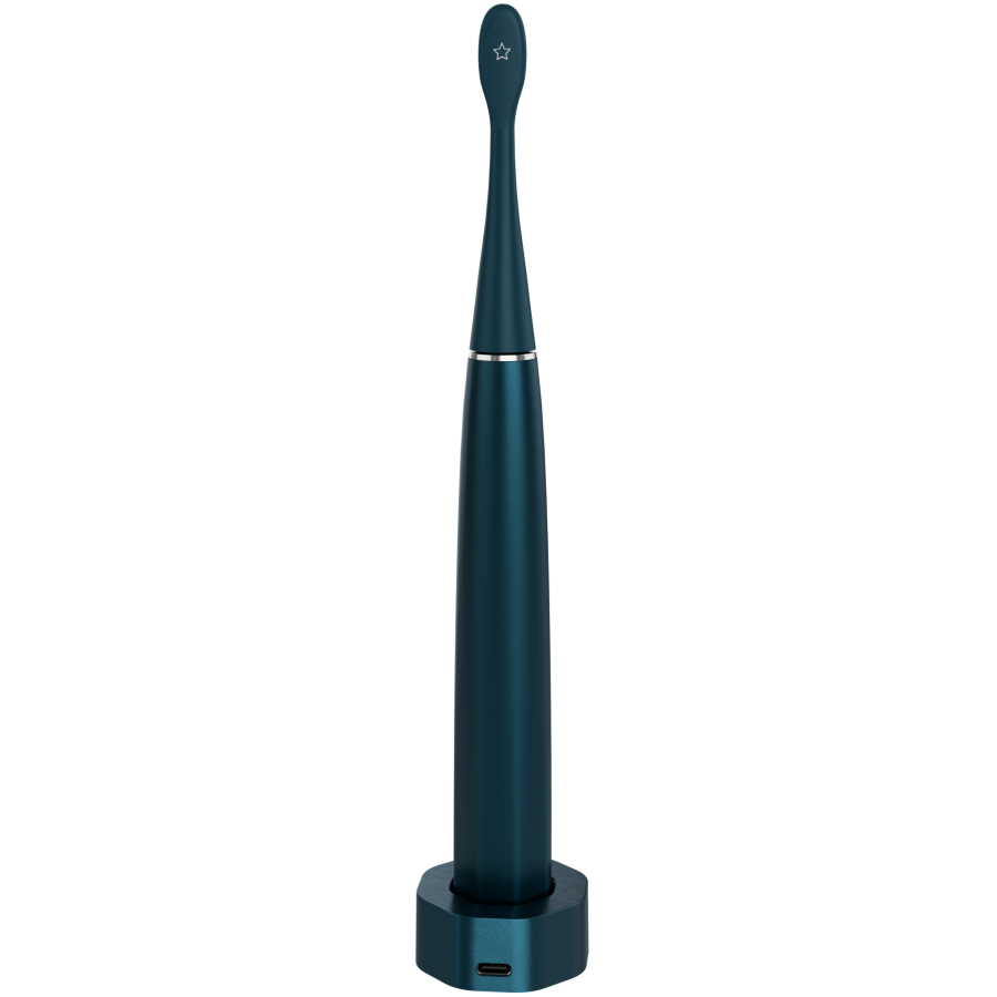 Wireless Tooth Brush, Navy Blue, 3 Brush Heads, 1400mAh, Function: Soft, Clean, Massage, White, Sweep - Image 5