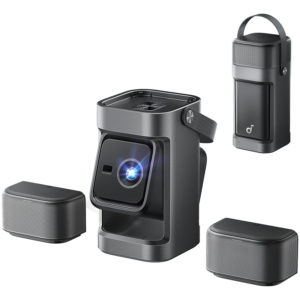 Anker, Soundcore Nebula P1, 1080p Full HD, 650 ANSI Lumens, 20W Detachable Surround Speakers, Dolby Audio, Up to 180" Screen, Google TV, Auto Focus Adjustment