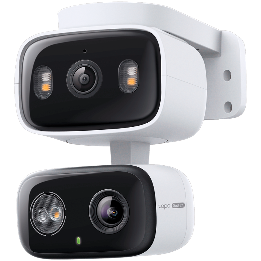 TP-Link Tapo C246D Indoor/Outdoor Dual Lens Pan/Tilt Security Camera, 2K (2304x1296) and 2K (2304x1296), 2.4 GHz,Dual Lens, Pan/Tilt, Smart AI Detection and Notifications (motion, people, pets, cars), Motion Tracking, Sound and Light Alarm, Tapo APP