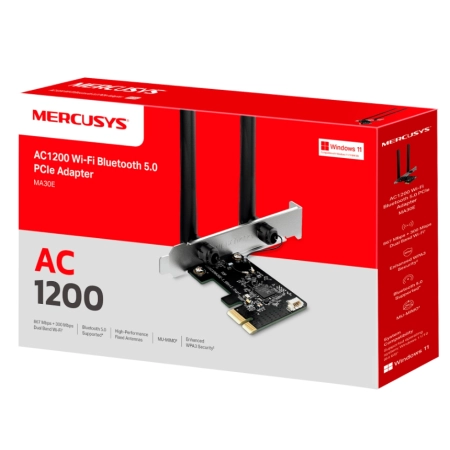Mercusys MA30E AC1200 Wi-Fi Bluetooth 5.0 PCIe Adapter - Image 3