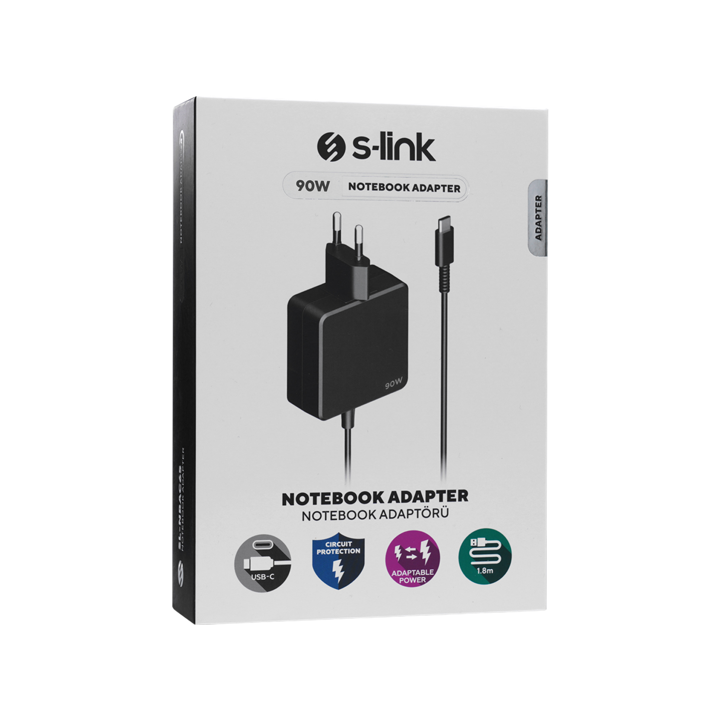 AC ADAPTER punjač za notebok Type-C S-link SL-NBC90 90W 5V3A, 9V3A, 12V3A 15V3A, 20V4,25A, 40561 - Image 4