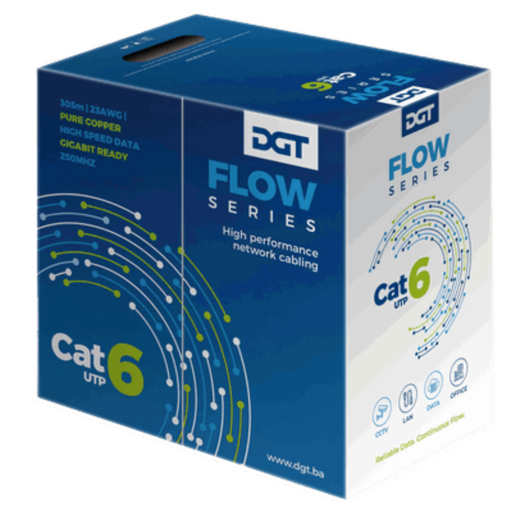 DGT Flow CAT 6 UTP mrežni kabal 305m – CCA – Unutrašnja instalacija