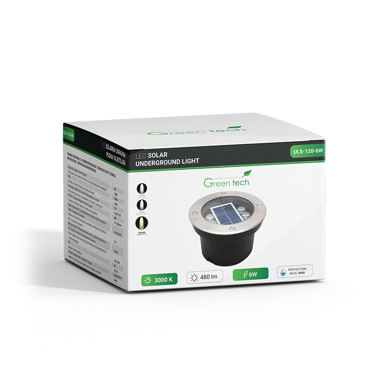 GREEN TECH LED podna ugradna solarna svjetiljka Green Tech, 6W, 3000K, IP65, OSRAM LED - ULS-120-6W - Image 2