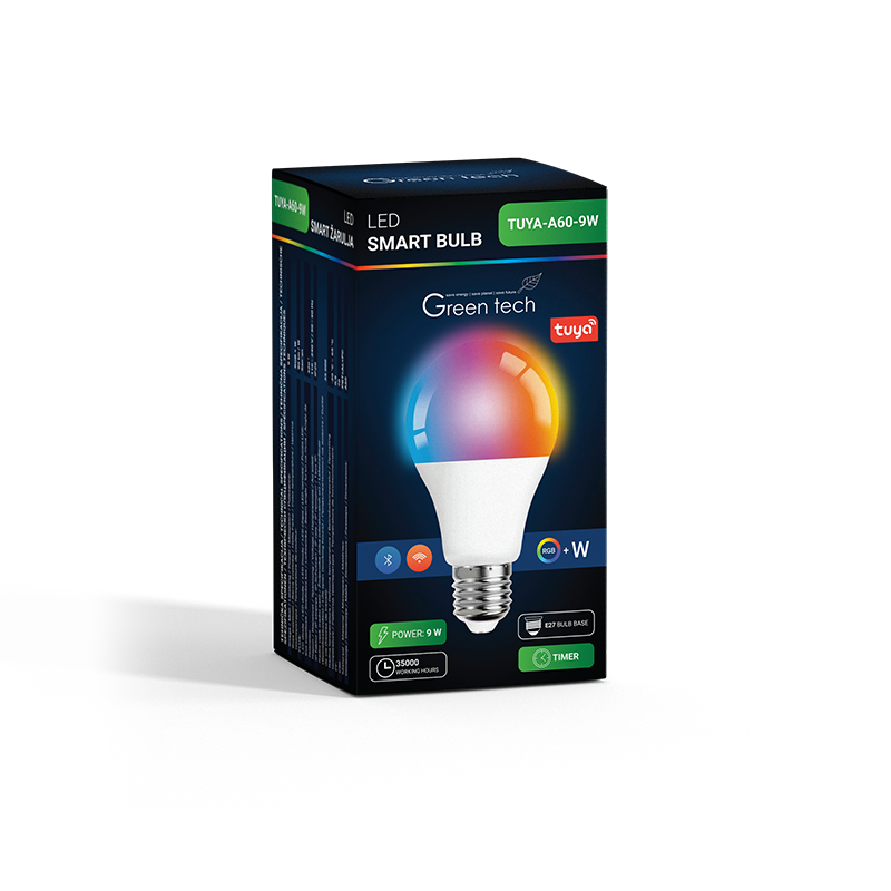 GREEN TECH SMART žarulja Green Tech TUYA bluetooth+wifi, 9W, RGB+W, IP20 - TUYA-A60-9W - Image 5