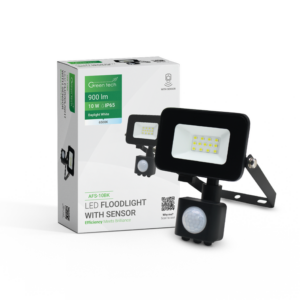 GREEN TECH LED reflektor sa senzorom Green Tech 900 lm, 10W, 6500K, IP65, crni - AFS-10BK