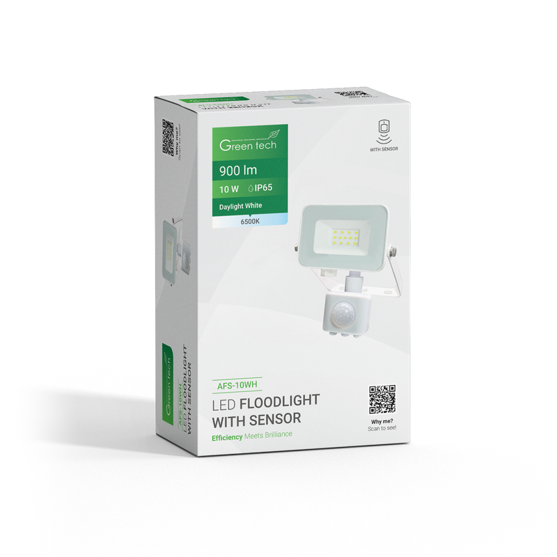 GREEN TECH LED reflektor sa senzorom Green Tech 900 lm, 10W, 6500K, IP65, bijeli - AFS-10WH - Image 4