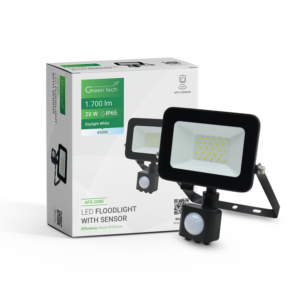 GREEN TECH LED reflektor sa senzorom Green Tech 1700 lm, 20W, 6500K, IP65, crni - AFS-20BK