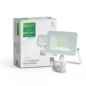 GREEN TECH LED reflektor sa senzorom  Green Tech 1700 lm, 20W, 6500K, IP65, bijeli - AFS-20WH