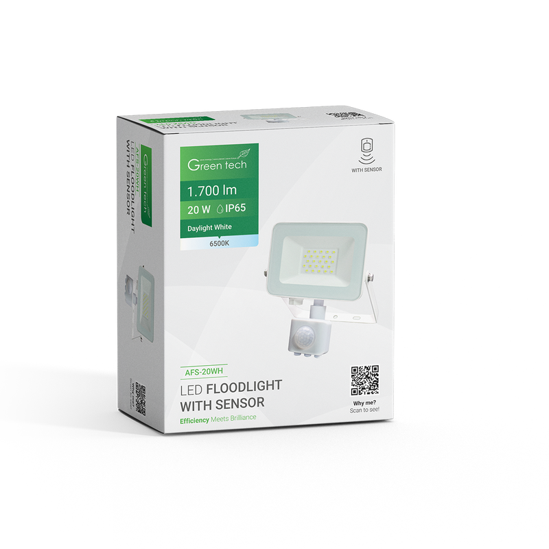 GREEN TECH LED reflektor sa senzorom Green Tech 1700 lm, 20W, 6500K, IP65, bijeli - AFS-20WH - Image 7