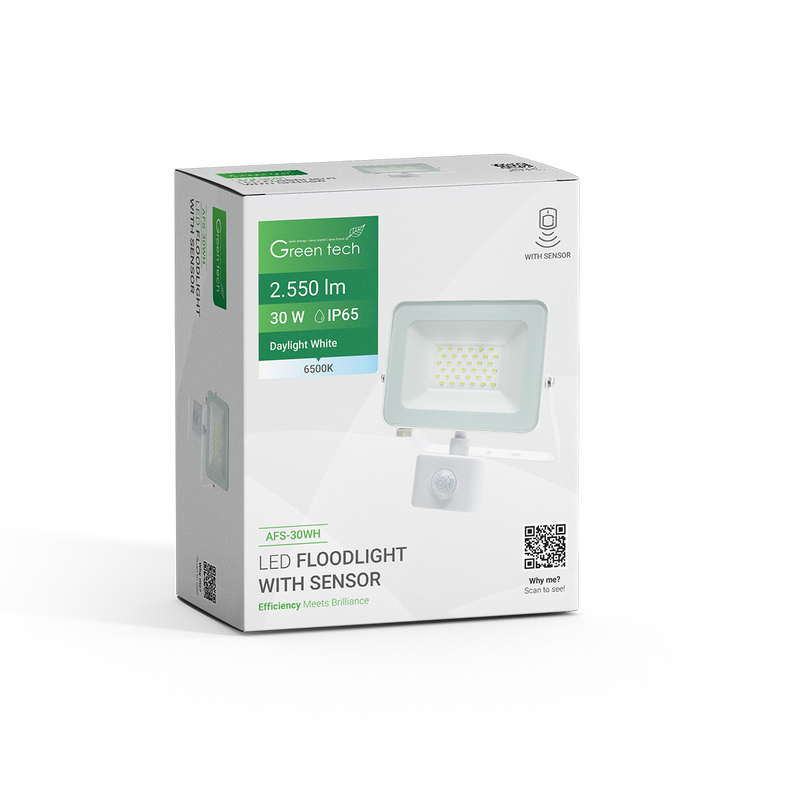 GREEN TECH LED reflektor sa senzorom Green Tech 2550 lm, 30W, 6500K, IP65, bijeli - AFS-30WH - Image 8