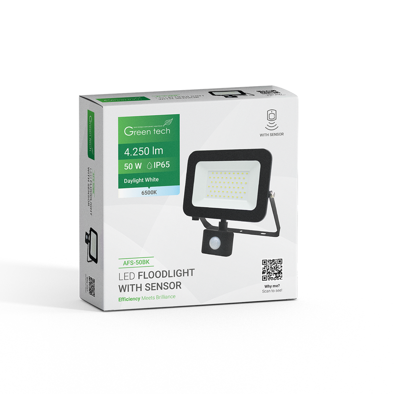 GREEN TECH LED reflektor sa senzorom Green Tech 4250 lm, 50W, 6500K, IP65, crni - AFS-50BK - Image 7