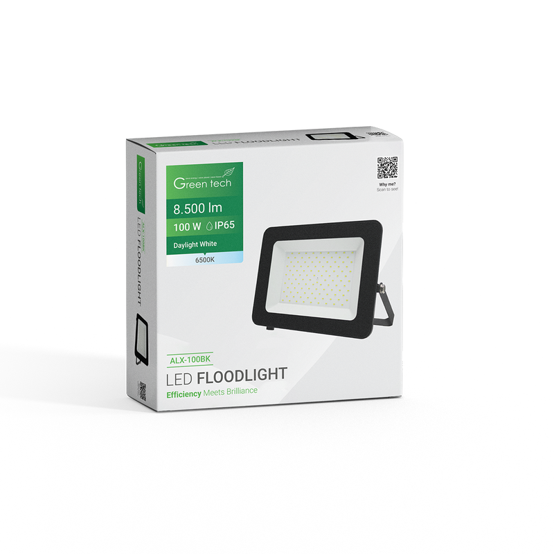 GREEN TECH LED reflektor Green Tech 8500 lm, 100W, 6500K, IP65, crni - ALX-100BK - Image 6