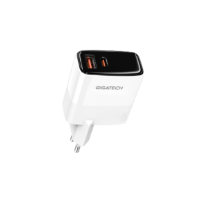 Gigatech GXC350 crni univerzalni GaN punjac od 35W sa jednim USB-C i jednim USB-A portom