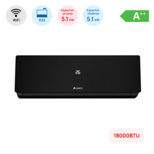 Chigo 18000BTU crna inverter klima uredjaj sa ugradjenim WiFi modulom i grijacem spoljne jedinice