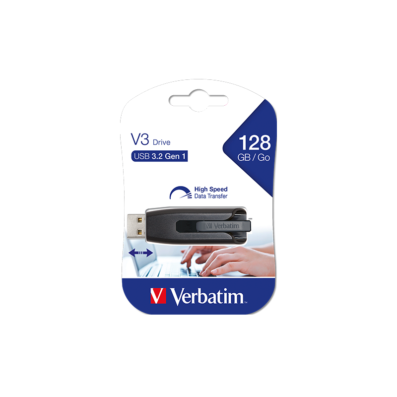 USB fleš memorija Verbatim 128GB 3.2 Gen 1 Store 'n' Go V3 Crno-Sivi (49189) - Image 4