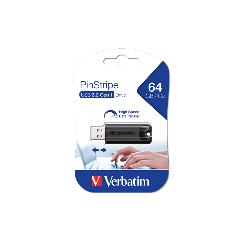 USB fleš memorija Verbatim 64GB 3.2 Gen 1 Store 'n' Go PinStripe Crni (49318) - Image 4