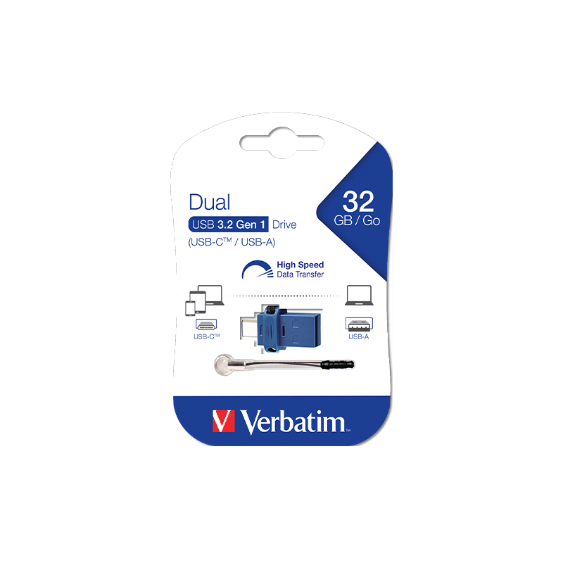 Dual USB fleš memorija Verbatim 32GB 3.2 Gen 1 USB-C USB-A (49966) - Image 3