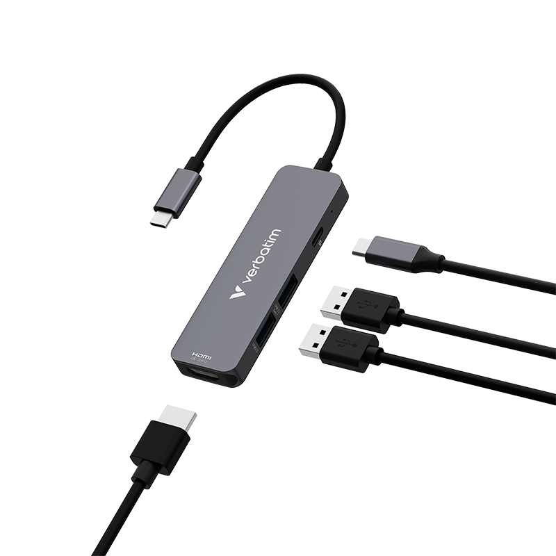 Verbatim USB-C multiport hub Verbatim, HDMI, USB-C PD, USB-A, USB-A 3.2 Gen1, Essentials - 32155 - Image 3