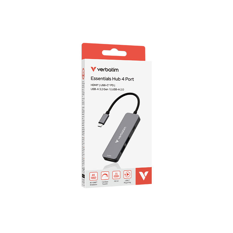 Verbatim USB-C multiport hub Verbatim, HDMI, USB-C PD, USB-A, USB-A 3.2 Gen1, Essentials - 32155 - Image 4