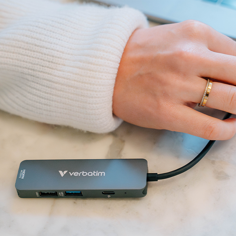 Verbatim USB-C multiport hub Verbatim, HDMI, USB-C PD, USB-A, USB-A 3.2 Gen1, Essentials - 32155 - Image 7