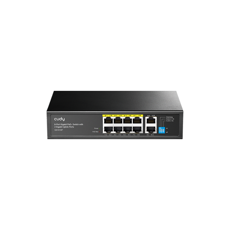 Cudy Switch Cudy GS1010P, 8-Portni, PoE+, 2x gigabit uplink, 120W