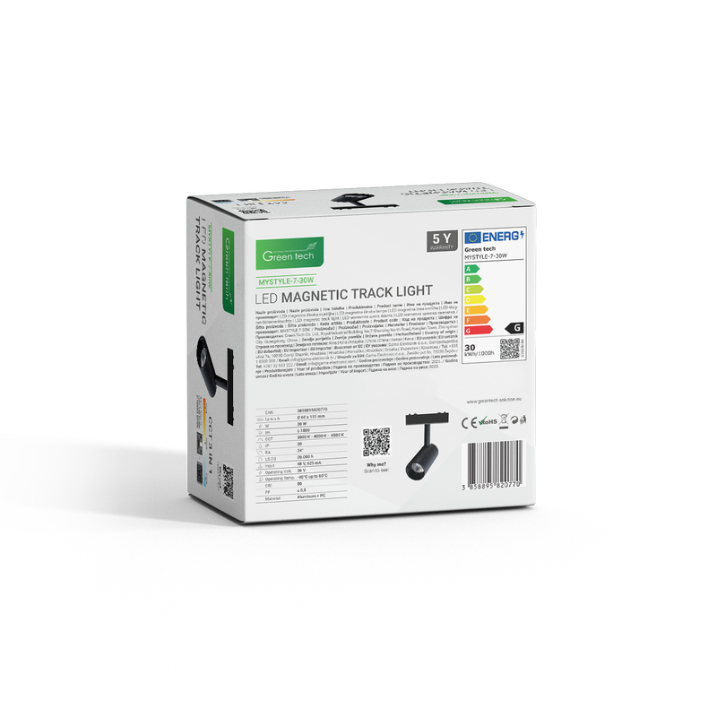 GREEN TECH LED magnetna svjetiljka Green Tech "MYSTYLE" 30W, 3CCT, Dim./ Smart Lamp APP - MYSTYLE-7-30W - Image 4