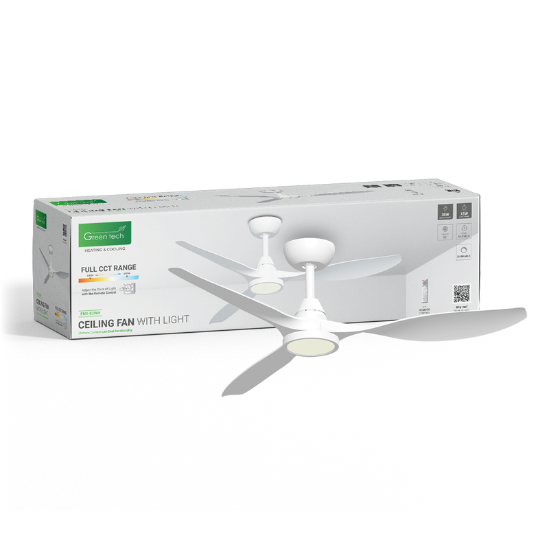 GREEN TECH Stropni ventilator sa svjetiljkom Green Tech, 52", 15W, 3CCT, Bijeli - FNX-52WH - Image 2