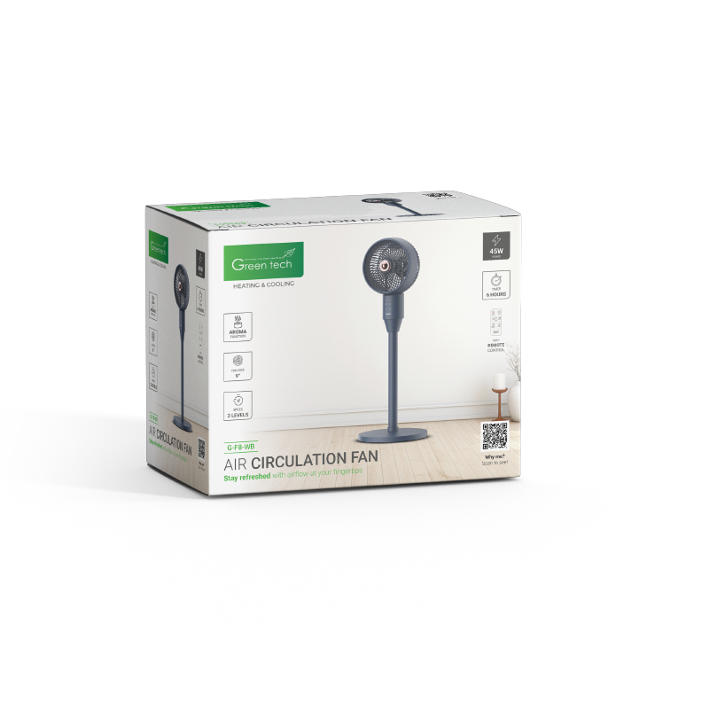 GREEN TECH Ventilator s postoljem Green Tech, 45W, 9", tamno plavi, timer - G-F8-WB - Image 4