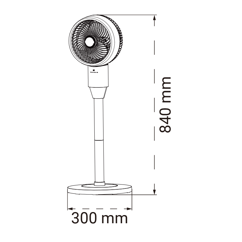 GREEN TECH Ventilator s postoljem Green Tech, 45W, 9", tamno plavi, timer - G-F8-WB - Image 9