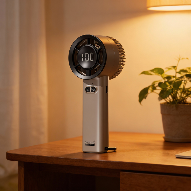 GREEN TECH Prijenosni ventilator Green Tech, 3.6W, smeđi, sa USB punjenjem - HH-F263BR - Image 2