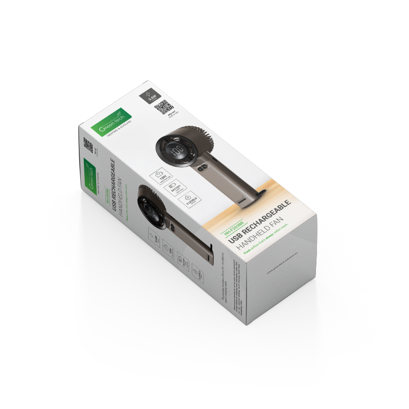 GREEN TECH Prijenosni ventilator Green Tech, 3.6W, smeđi, sa USB punjenjem - HH-F263BR - Image 8