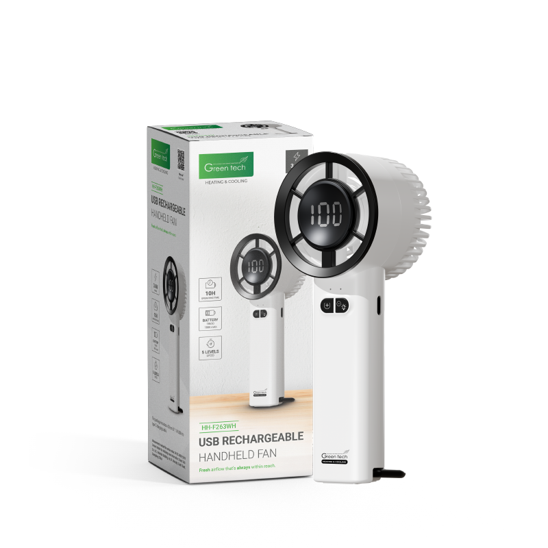 GREEN TECH Prijenosni ventilator Green Tech, 3.6W, bijeli, sa USB punjenjem - HH-F263WH - Image 6