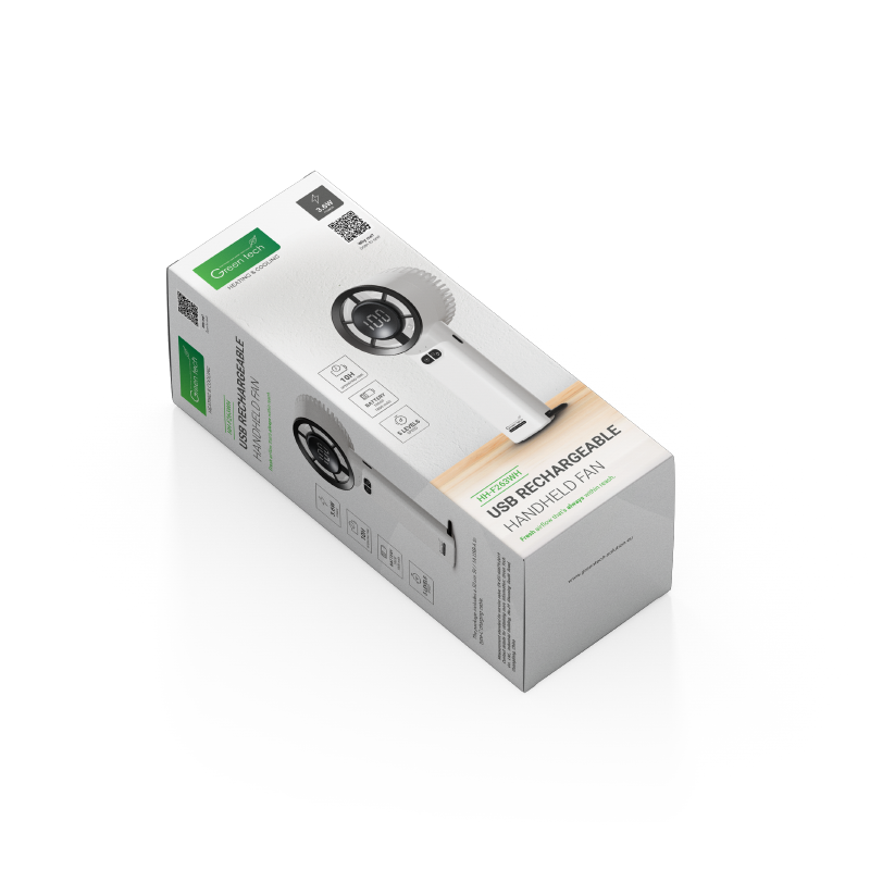 GREEN TECH Prijenosni ventilator Green Tech, 3.6W, bijeli, sa USB punjenjem - HH-F263WH - Image 8