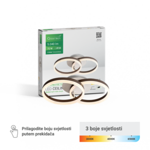 GREEN TECH Stropna dekorativna svjetiljka Green Tech 72W, 3CCT - LUMAPRESTIGE-72