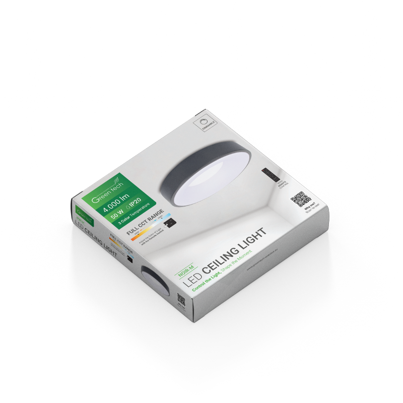 GREEN TECH Smart plafonjera Green Tech metalna 50W, 3CCT s daljinskim up., fi 40cm - NOIR-M - Image 10