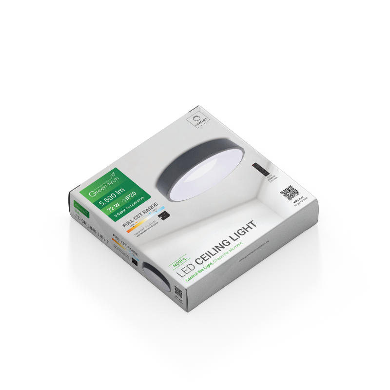 GREEN TECH Smart plafonjera Green Tech metalna 72W, 3CCT s daljinskim up., fi 50cm - NOIR-L - Image 10