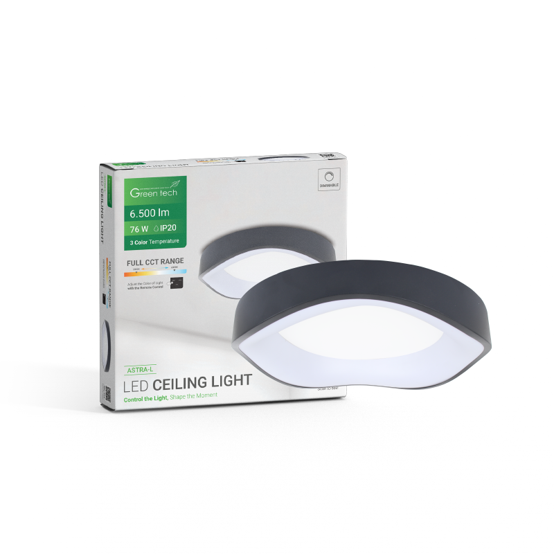 GREEN TECH Smart plafonjera Green Tech metalna 76W, 3CCT s daljinskim up., fi 52cm - ASTRA-L - Image 7