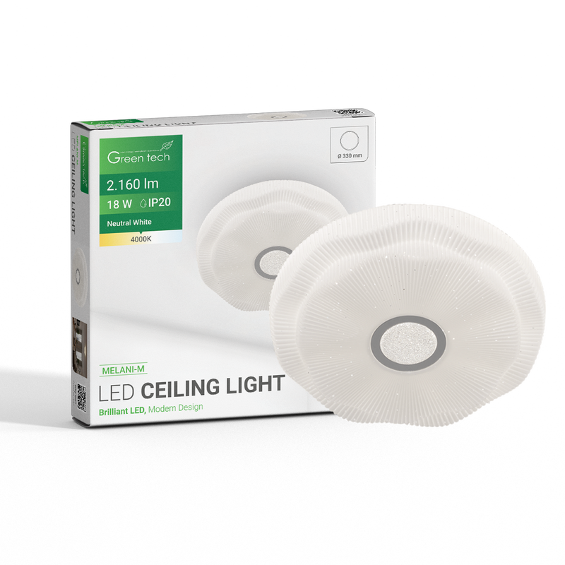 GREEN TECH LED plafonjera Green Tech 18W, 4000K, fi 33cm - MELANI-M