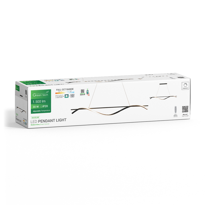GREEN TECH Smart dekorativna visilica Green Tech 30W, 3CCT, dim, APP + daljinski upravljač - WAVELINE - Image 4