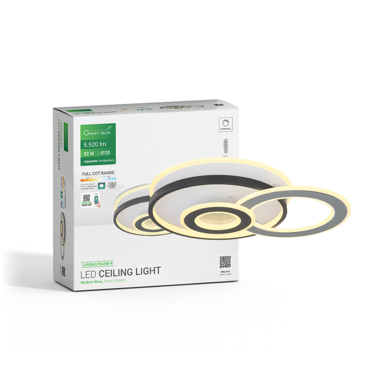GREEN TECH Smart stropna dekorativna svjetiljka Green Tech 92W, 3CCT, dim, APP + daljinski - LUMINAFRAME-R - Image 2