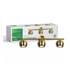 GREEN TECH LED spot svjetiljka Green Tech, GU10 X 3 kom, zlatna boja - LUNARIS-3