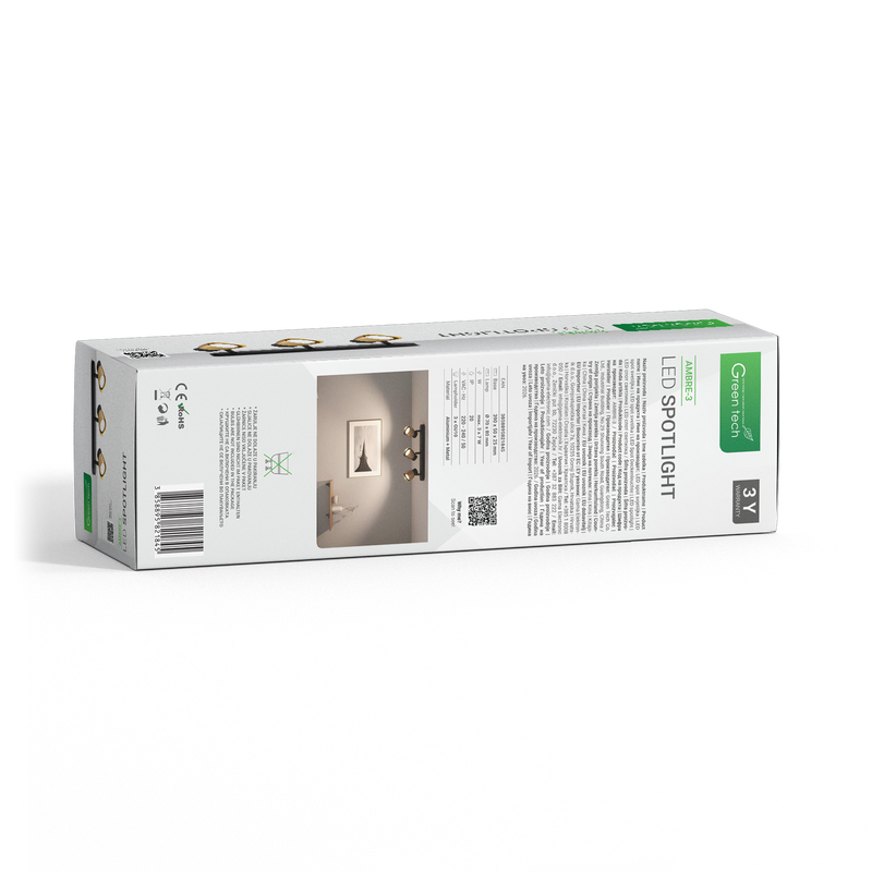 GREEN TECH LED spot svjetiljka Green Tech, GU10 X 3 kom, zlatno crna boja - AMBRE-3 - Image 4
