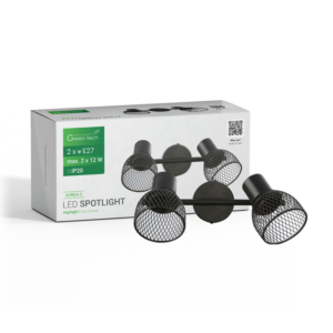 GREEN TECH LED spot svjetiljka Green Tech, E27 X 2 kom, crna boja - AUREA-2