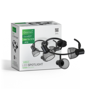 GREEN TECH LED spot svjetiljka Green Tech, E27 X 3 kom, crna boja - AUREA-3
