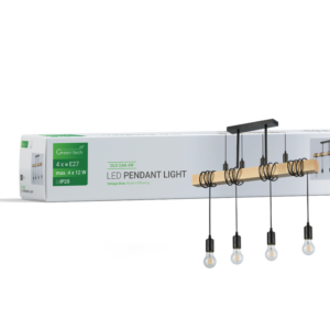 GREEN TECH LED retro vislica Green Tech E27 x 4 kom, drvo + metal - OLD OAK-4W