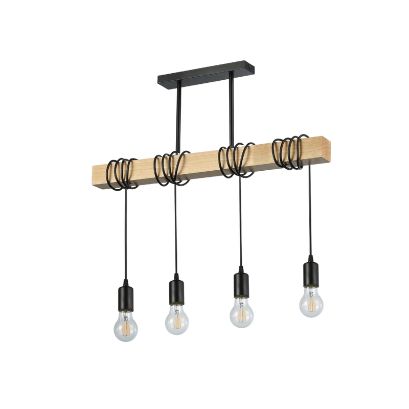 GREEN TECH LED retro vislica Green Tech E27 x 4 kom, drvo + metal - OLD OAK-4W - Image 2